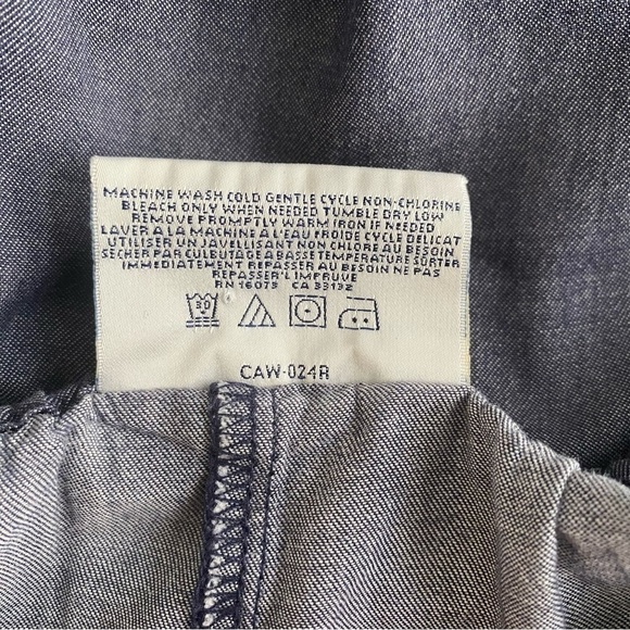 Tommy Hilfiger Blue Chambray Crop Pants w/ Red Gingham Trim Size S - Picture 5 of 6